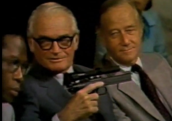 Barry Goldwater holding the CIA heart-attack gun